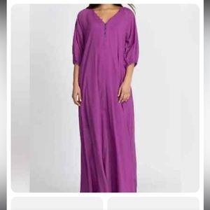 NWT Calme Johnny Was Buttoned Raglan 3/4 Sleeve Slip Maxi Dress